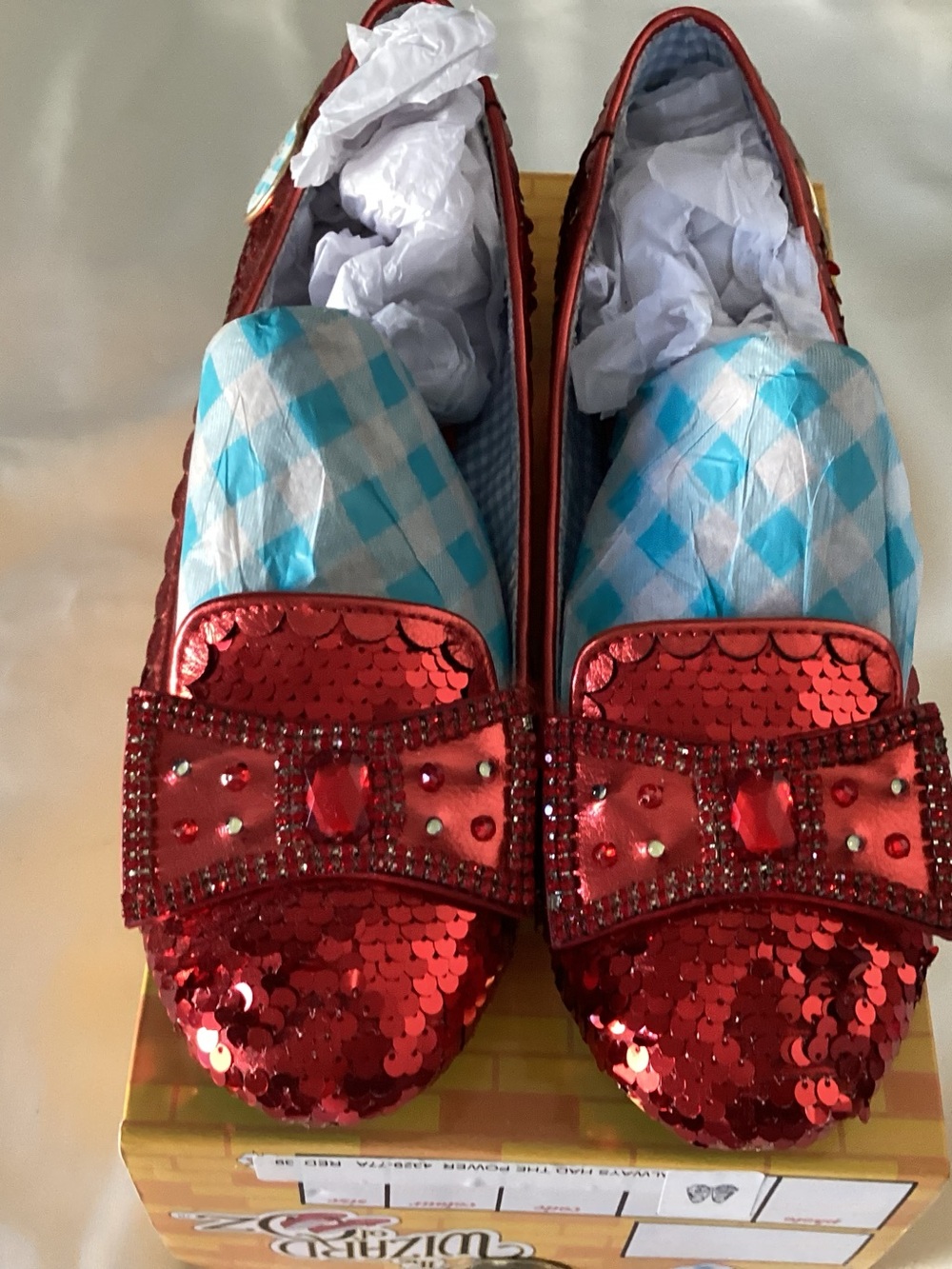 Irregular Choice Red Sequin Bow Loafers